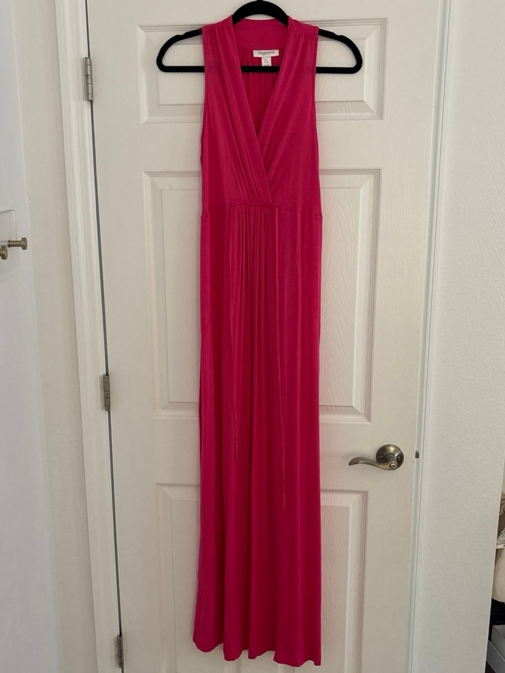Motherhood Maternity Hot Pink Sleeveless V-Neck Maxi Dress